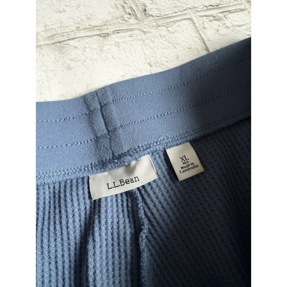 L.L.Bean Women's Soft Waffle Sleep Set Blue‎ XL Wide Leg